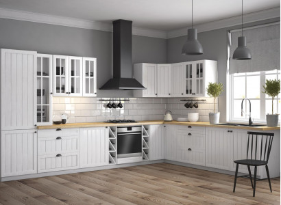 Landhaus Küche Zeile Schrank Küchen Unterschrank Hängeschrank Möbel Maßfertigung